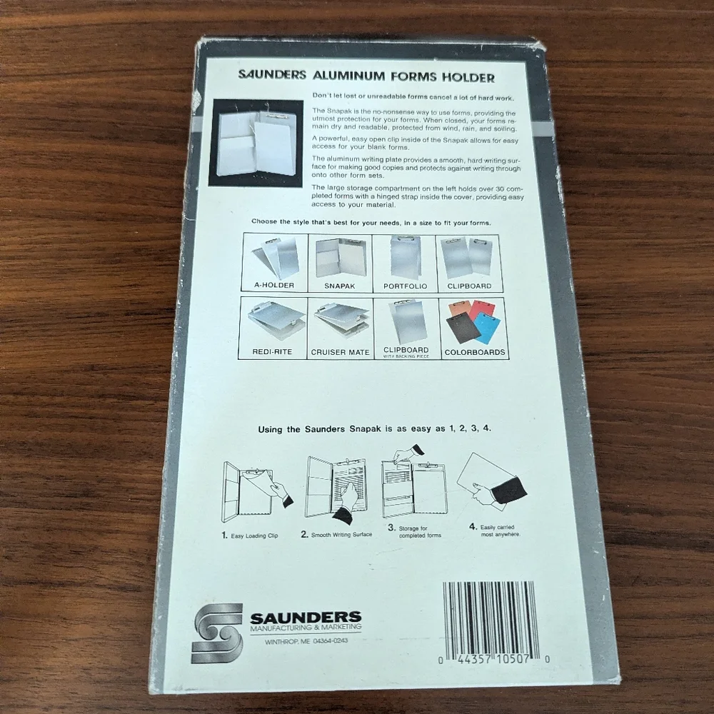 Saunders 10507 Snapak Aluminum Side Open Memo Size Holder Folder Small Dent